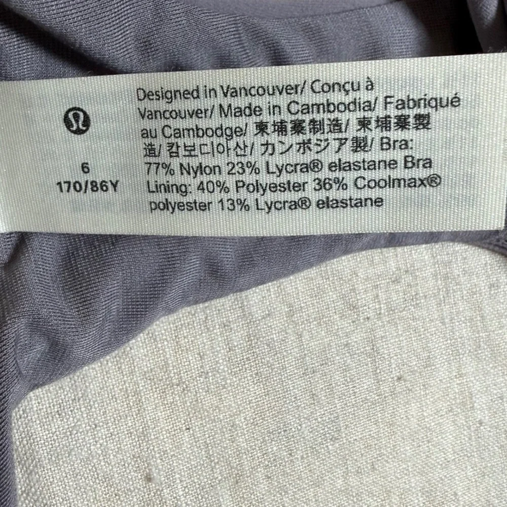 Lululemon Wunder Train Sports Bra Women‎ 6 Medium Support, C/D Cup Longline